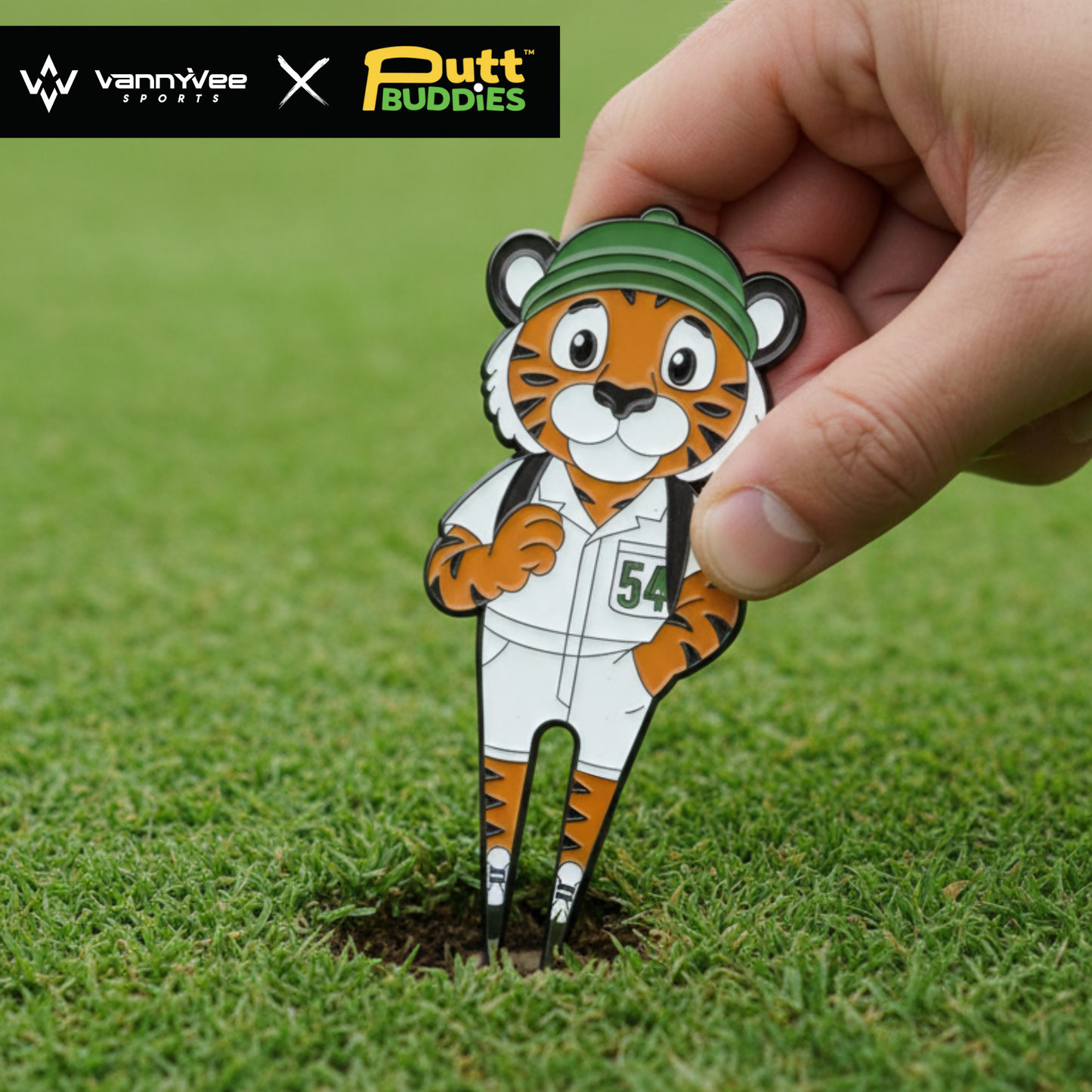 Tiger Caddy Divot Tool - VannyVee x PuttBuddies